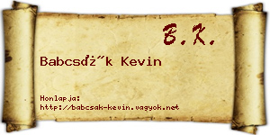 Babcsák Kevin névjegykártya